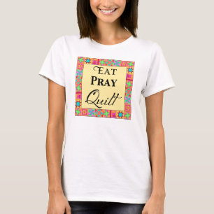 Snabbblockera Art Gräns Art Eat Pray Quilt-Gult Tröja