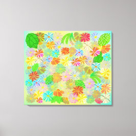 SNABBFLÖDEN OCH FLOMMAR AV TROPISKT LÖV VATTENFÄRG CANVASTRYCK