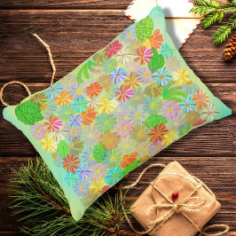 SNABBFLÖDEN OCH FLOMMAR AV TROPISKT LÖV VATTENFÄRG PRYDNADSKUDDE