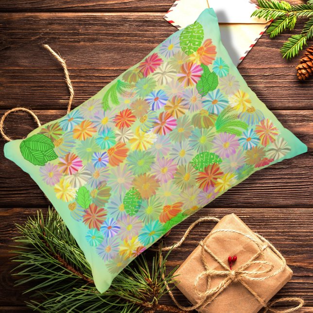 SNABBFLÖDEN OCH FLOMMAR AV TROPISKT LÖV VATTENFÄRG PRYDNADSKUDDE (Skapare uppladdad)