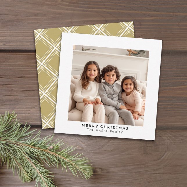 Snabbfotogalleriet, vitt gräns God jul (A modern, minimal photo card, gallery photo, simple text below the photo. Download option available.)