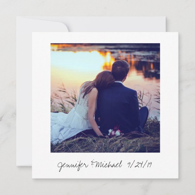 Snabbfototitta på Bröllop Photo Tack Kort (Framsida)