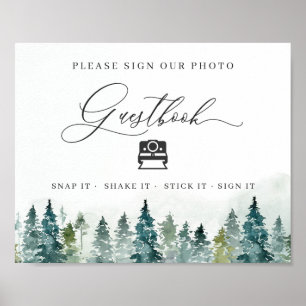 Snabbfotsboksskylt Winter Gräs Träd Poster