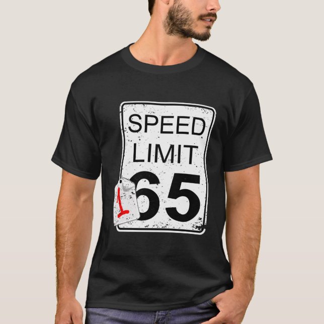 Snabbkörning av bil med hastighetsbegränsning t shirt (Framsida)