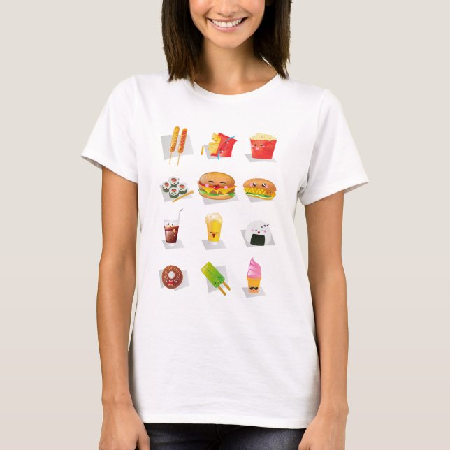 snabbmat av kawaii t-shirt (Framsida)