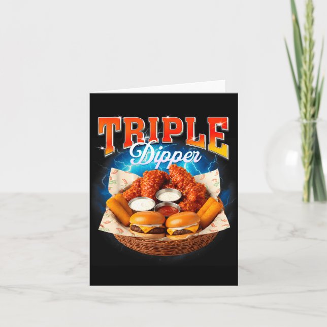 Snabbmat Hamburger Kycklingnugget Matluffe Trippel Kort (Framsida)