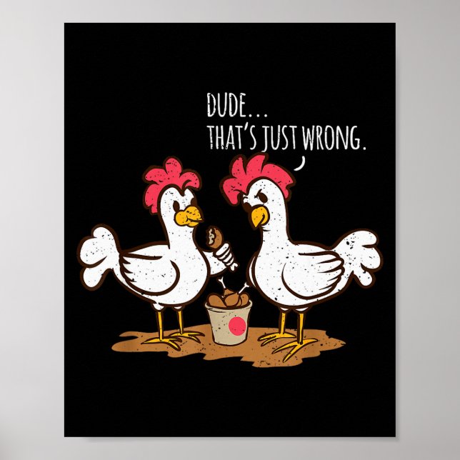 Snabbmat Kycklingvingar Roliga Djupfrysta Kyckling Poster (Framsidan)