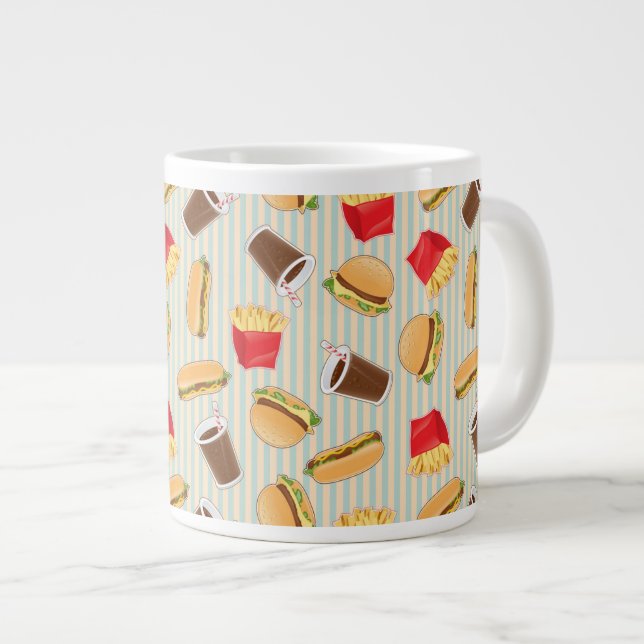 Snabbmat Mönster 2 Jumbo Mugg (Framsida höger)