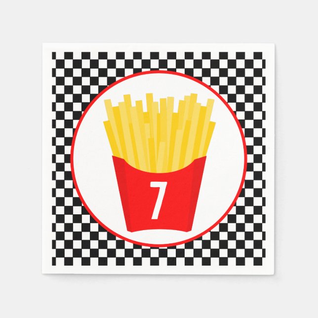 Snabbmat Pommes Födelsedag Pappersservett (Framsidan)