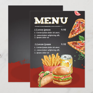 Snabbmat restaurang mat meny