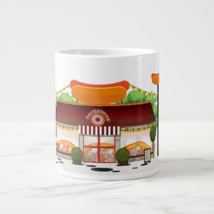 Snabbmat Restaurang Tecknad Film Jumbo Mugg