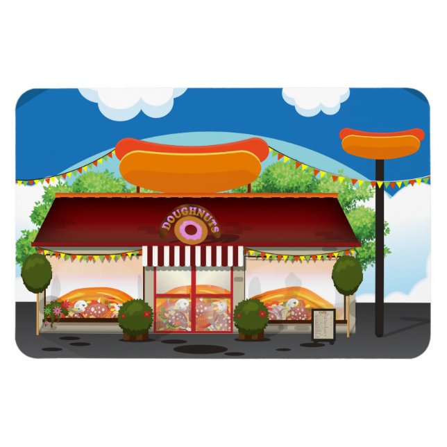 Snabbmat Restaurang Tecknad Film Magnet (Horisontell)