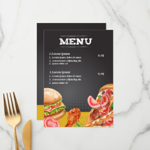 Snabbmat restaurangmat meny