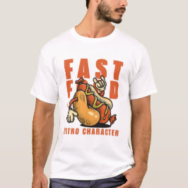 Snabbmat retro-karaktär t shirt