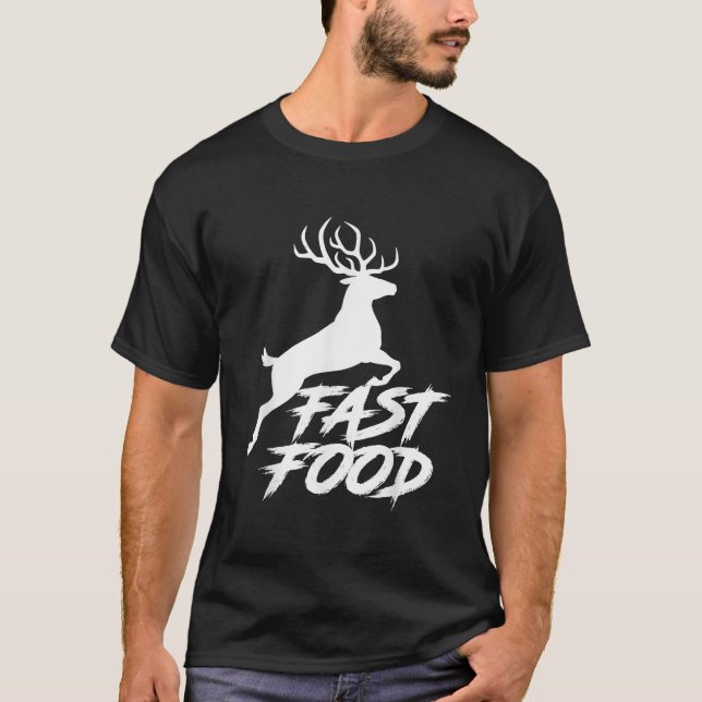 Snabbmat Rolig Jägare Hjort T Shirt (Framsida)