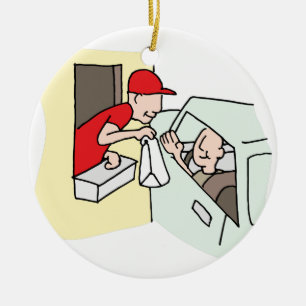Snabbmatdrev till och med fönster julgransprydnad keramik