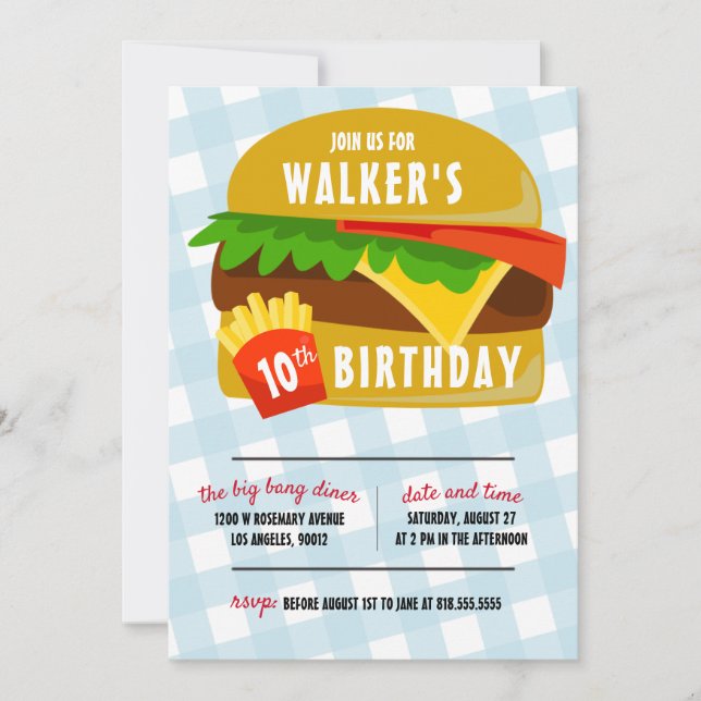 Snabbmatfödelsedaginbjudan Inbjudningar (Framsida)