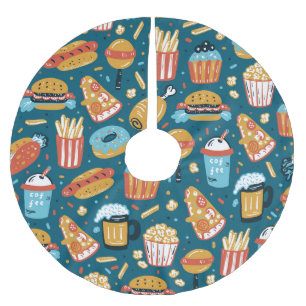 Snabbmatsikoner: Vintage Doodles Julgransmatta Borstad Polyester