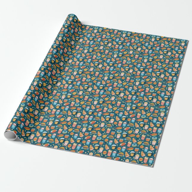 Snabbmatsikoner: Vintage Doodles Presentpapper (Utrullad)