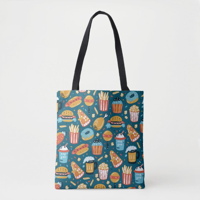 Snabbmatsikoner: Vintage Doodles Tygkasse (Framsida)