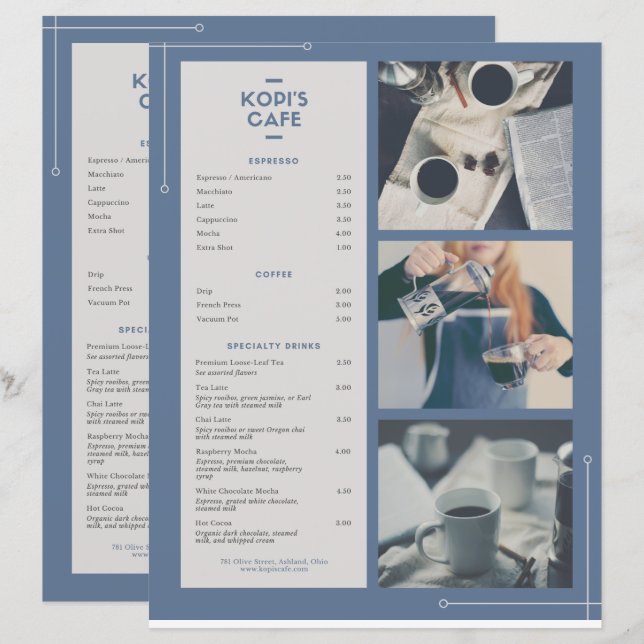 Snabbmeny (Fram/baksida)