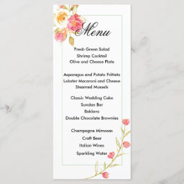 Snabbmenykort för vattenfärg meny