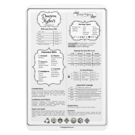 Snabbreferenshandbok för Dnd 5e Dungeon Master Magnet