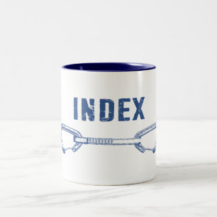 Snabbritning för indexklättring Två-Tonad mugg
