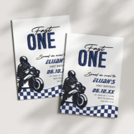 Snabbt 1 bos första motorvägen Dirt Bike Birthday Inbjudningar
