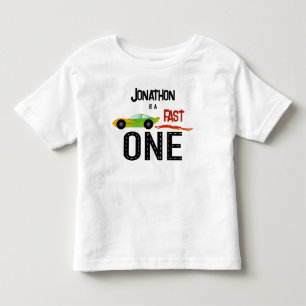 Snabbt 1 racerbil första födelsedagsfesten t shirt