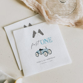 Snabbt 1 Retrobil, rand på blå Pappersservett