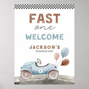 Snabbt en Tävla - välkomstdag för bilens blå pojke Poster