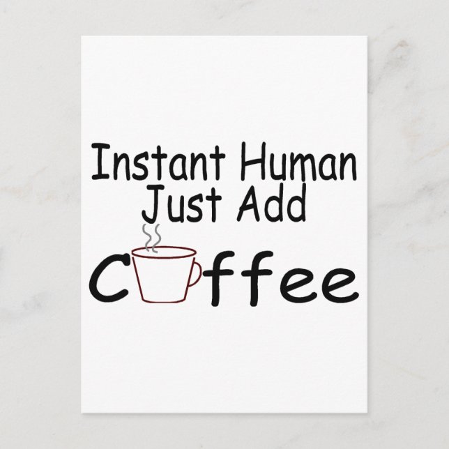 Snabbt humant, bara tillsatt kaffe vykort (Framsida)