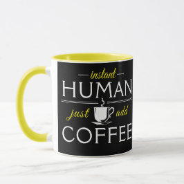 Snabbt humant, tillsätt bara kaffe, gult mugg