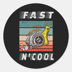 Snabbt och coola turbo snigel snabbt i coolan runt klistermärke