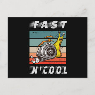 Snabbt och coola turbo snigel snabbt i coolan vykort