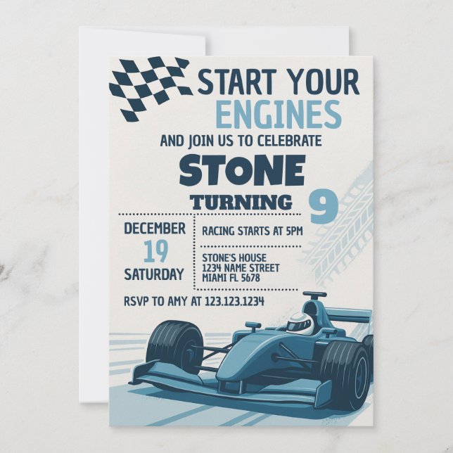 Snabbt och Roligt redigerbart Party-kort Inbjudningar (Framsida)