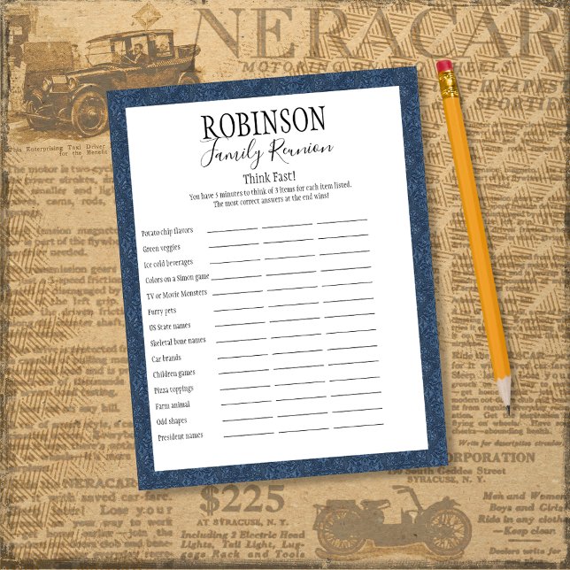 Snabbt spel för familjeåterförening Tänka (Skapare uppladdad)