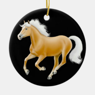 Snabbt växande Haflinger hästprydnad Julgransprydnad Keramik