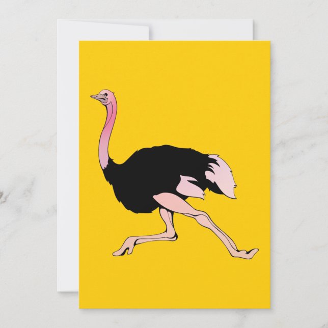 Snabbt växande Ostrich Inbjudningar (Framsida)