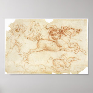 Snabbt växande skicklig ryttare, Leonardo Da Vinci Poster
