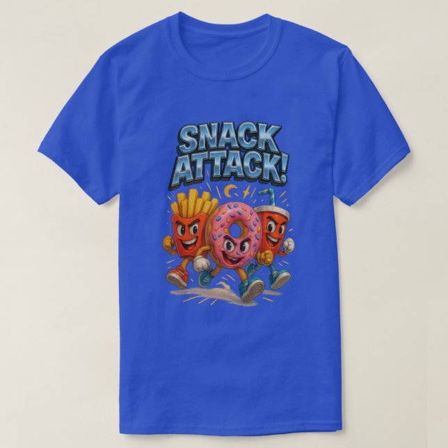 Snack Attack Funny Food Superhjälte Squad T Shirt (Design framsida)
