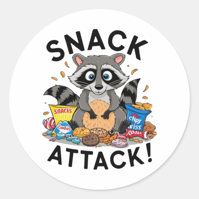 Snack-attack Runt Klistermärke (Framsida)