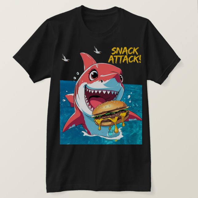 Snack Attack Shark T Shirt (Design framsida)
