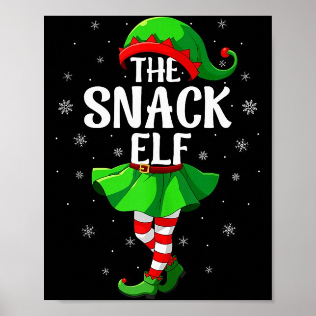 Snack Elf Christmas Girls Women Elf Squad Xmas Fam Poster (Framsidan)