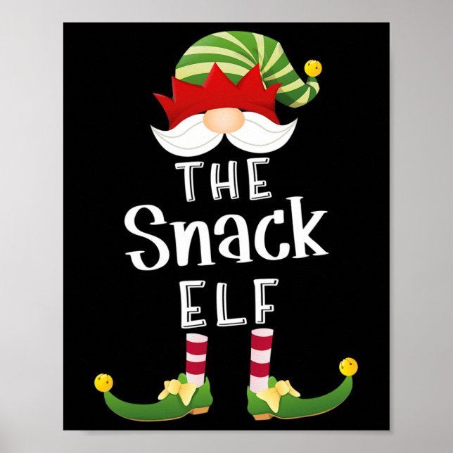 Snack Elf Group jul Funny Pajama Party Poster (Framsidan)