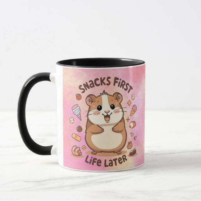 Snack First, Life Later Mug – Funny Snack Lover  Mugg (Vänster)
