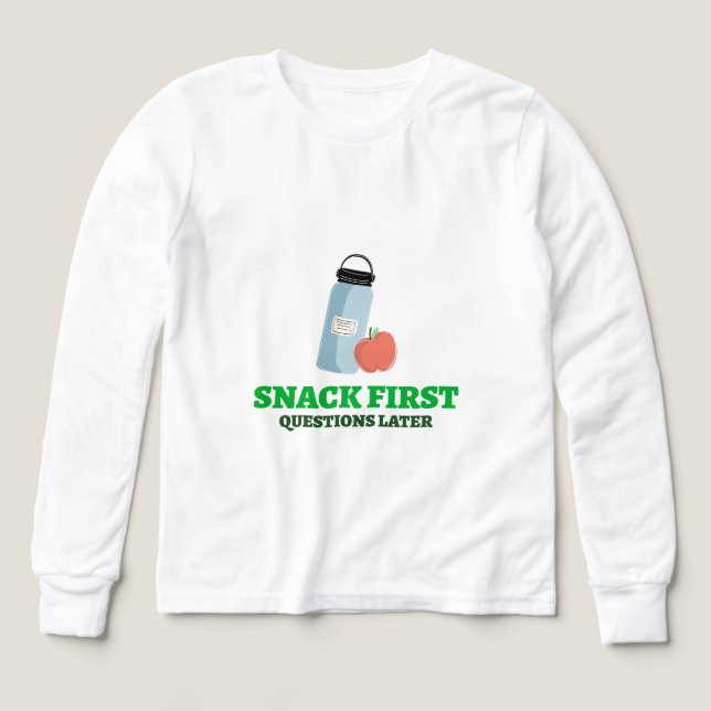 Snack First Query Senare School Lunch-rast T Shirt (Design framsida)