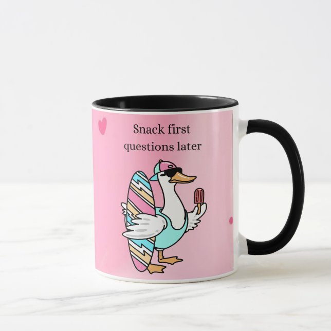 Snack First, Questions Later Mug | Cool Duck  Mugg (Höger)