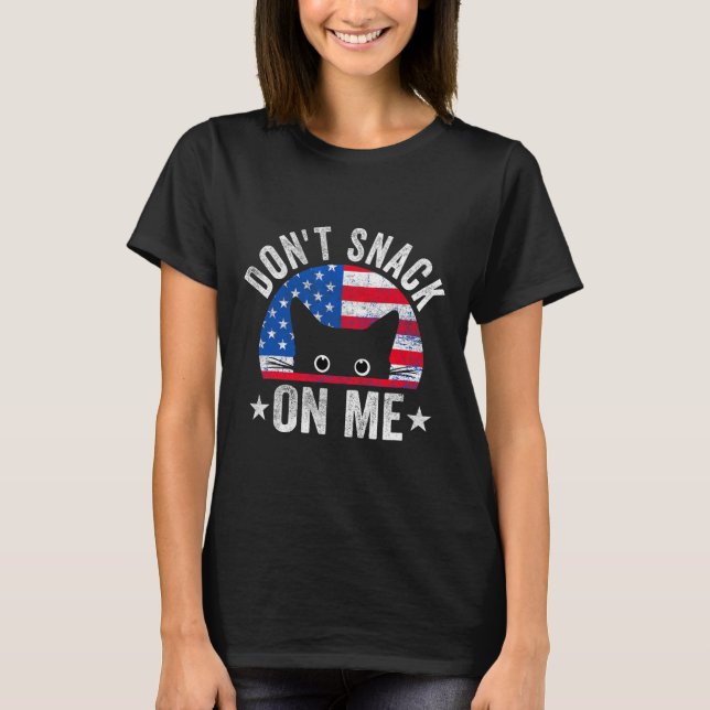 Snack inte på mig, roligt, Cat Meme T Shirt (Framsida)